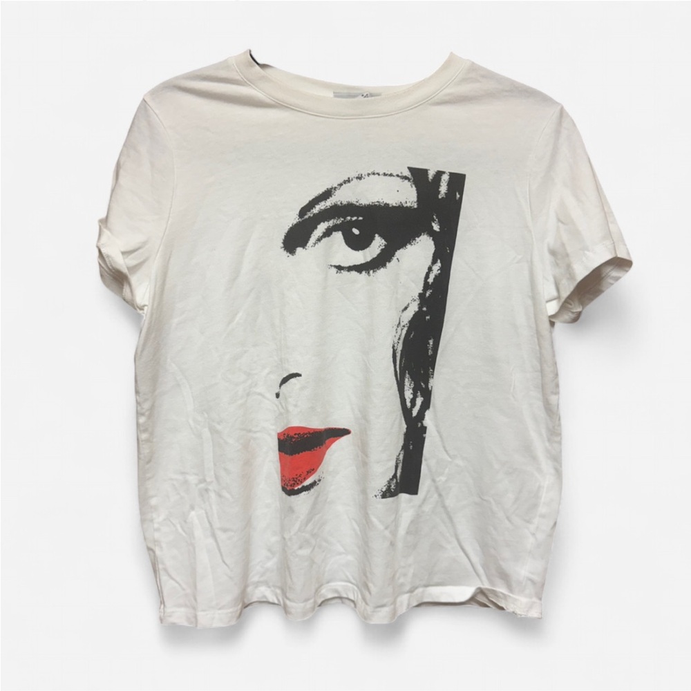 Diane Von Furstenberg For Target Signature Red Lip Face White Tee - Picture 2 of 4